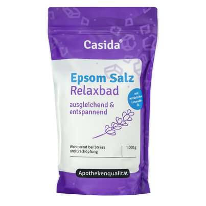 Sie sehen eine Packung Epsom Salz Relaxbad, 1000 Gramm, Produktbild: 01 Epsom Salz Relaxbad, 1000 Gramm, A-Nr.: 4615951 - 01