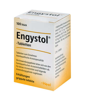 Sie sehen eine Packung Engystol®-Tabletten, 100 Stück, Produktbild: 02 Engystol®-Tabletten, 100 Stück, A-Nr.: 1333494 - 02
