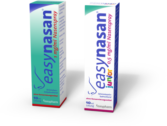 Sie sehen eine Packung easynasan 1 mg/ml Nasenspray, 10 Milliliter, Produktbild: 02 easynasan 1 mg/ml Nasenspray, 10 Milliliter, A-Nr.: 4474775 - 02