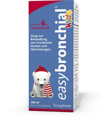 Sie sehen eine Packung Easybronchial kids, 180 Milliliter, Produktbild: 01 Easybronchial kids, 180 Milliliter, A-Nr.: 4851568 - 01