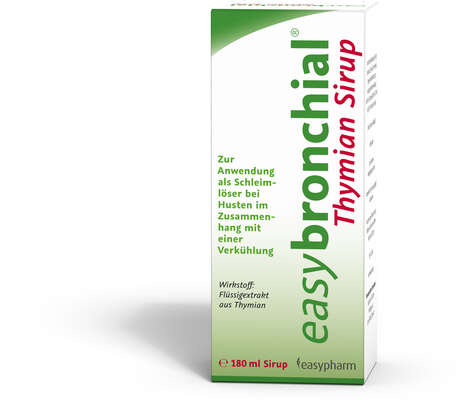 Sie sehen eine Packung easybronchial Thymian Sirup, 180 Milliliter, Produktbild: 01 easybronchial Thymian Sirup, 180 Milliliter, A-Nr.: 4213023 - 01