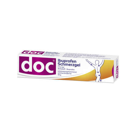 Sie sehen eine Packung DOC IBUPROFEN SCHMERZGEL 5%, 50 Gramm, Produktbild: 01 DOC IBUPROFEN SCHMERZGEL 5%, 50 Gramm, A-Nr.: 4586416 - 01