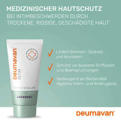 Sie sehen eine Packung Deumavan Schutzsalbe Lavendel, 100 Milliliter, Produktbild: 03 Deumavan Schutzsalbe Lavendel, 100 Milliliter, A-Nr.: 3455480 - 03