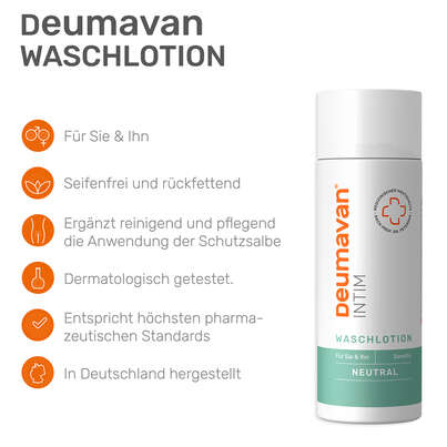 Sie sehen eine Packung Deumavan Waschlotion-Sensitive Neutral, 200 Milliliter, Produktbild: 04 Deumavan Waschlotion-Sensitive Neutral, 200 Milliliter, A-Nr.: 4169173 - 04