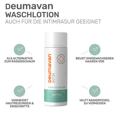 Sie sehen eine Packung Deumavan Waschlotion-Sensitive Neutral, 200 Milliliter, Produktbild: 05 Deumavan Waschlotion-Sensitive Neutral, 200 Milliliter, A-Nr.: 4169173 - 05