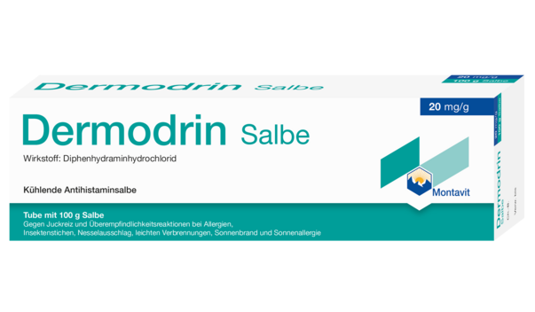 Sie sehen eine Packung Dermodrin Salbe, 100 Gramm, Produktbild: 02 Dermodrin Salbe, 100 Gramm, A-Nr.: 0015289 - 02