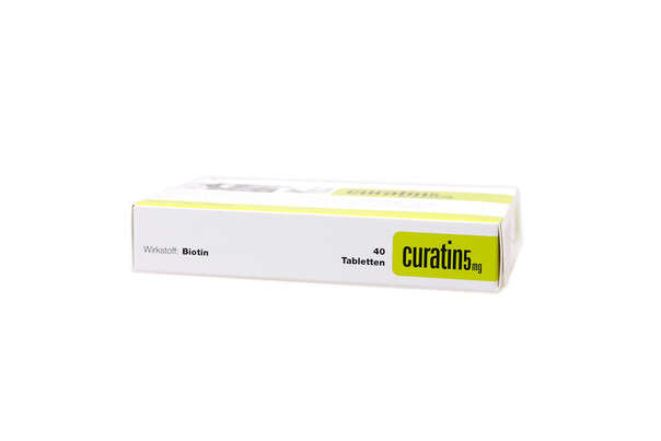 Sie sehen eine Packung Curatin 5 mg - Tabletten, 40 Stück, Produktbild: 03 Curatin 5 mg - Tabletten, 40 Stück, A-Nr.: 1347846 - 03
