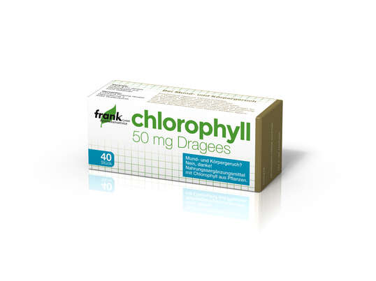 Sie sehen eine Packung Chlorophyll Dragees, 40 Stück, Produktbild: 01 Chlorophyll Dragees, 40 Stück, A-Nr.: 0777964 - 01