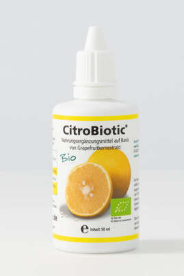 Sie sehen eine Packung Citrobiotic Grapefruitkernextrakt, 50 Milliliter, Produktbild: 01 Citrobiotic Grapefruitkernextrakt, 50 Milliliter, A-Nr.: 2218849 - 01