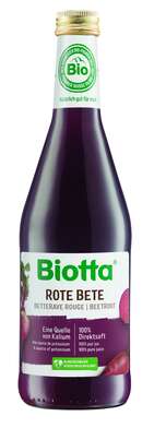 Sie sehen eine Packung Biotta ROTE BETE Bio, 500 Milliliter, Produktbild: 01 Biotta ROTE BETE Bio, 500 Milliliter, A-Nr.: 4248470 - 01