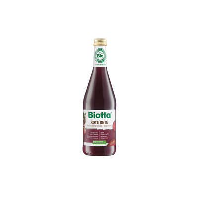 Sie sehen eine Packung Biotta ROTE BETE Bio, 500 Milliliter, Produktbild: 02 Biotta ROTE BETE Bio, 500 Milliliter, A-Nr.: 4248470 - 02