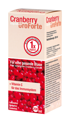 Sie sehen eine Packung BIOGELAT CRANBERRY UroForte-Liquidum, 200 Milliliter, Produktbild: 01 BIOGELAT CRANBERRY UroForte-Liquidum, 200 Milliliter, A-Nr.: 4266781 - 01