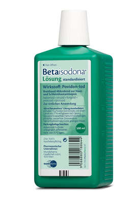 Sie sehen eine Packung BETAISODONA LSG STAND., 500 Milliliter, Produktbild: 01 BETAISODONA LSG STAND., 500 Milliliter, A-Nr.: 0188647 - 01
