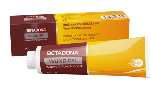 Sie sehen eine Packung Betadona® Wund-Gel 90 g, Produktbild: 01 Betadona® Wund-Gel 90 g, A-Nr.: 4463530 - 01