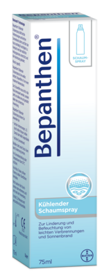 Sie sehen eine Packung Bepanthen® Schaumspray, 75 Milliliter, Produktbild: 01 Bepanthen® Schaumspray, 75 Milliliter, A-Nr.: 2697979 - 01