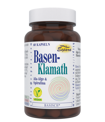 Sie sehen eine Packung Espara Basen-Klamath Kapseln, 60 Stück, Produktbild: 01 Espara Basen-Klamath Kapseln, 60 Stück, A-Nr.: 4071534 - 01