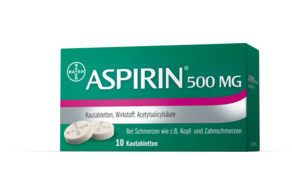 Aspirin® 500 mg Kautabletten, 10 Stück, A-Nr.: 1286174 - 01