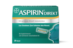 Aspirin® Direkt 500 mg Granulat, 20 Stück, A-Nr.: 3911794 - 01