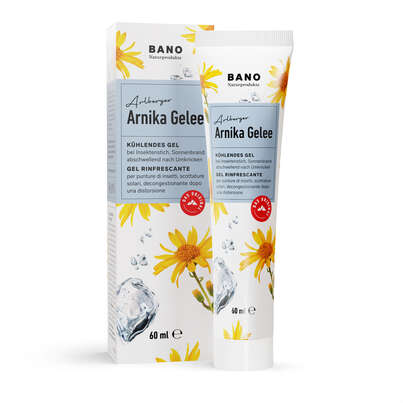 Sie sehen eine Packung Arlberger Arnika Gelee 60ml, 60 Milliliter, Produktbild: 01 Arlberger Arnika Gelee 60ml, 60 Milliliter, A-Nr.: 0545863 - 01