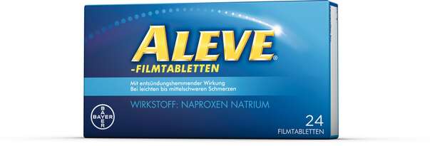 Sie sehen eine Packung Aleve® - Filmtabletten, 24 Stück, Produktbild: 01 Aleve® - Filmtabletten, 24 Stück, A-Nr.: 3924704 - 01