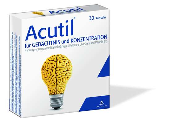 Sie sehen eine Packung Acutil® Kapseln 30 Stk., 30 Stück, Produktbild: 01 Acutil® Kapseln 30 Stk., 30 Stück, A-Nr.: 3412051 - 01