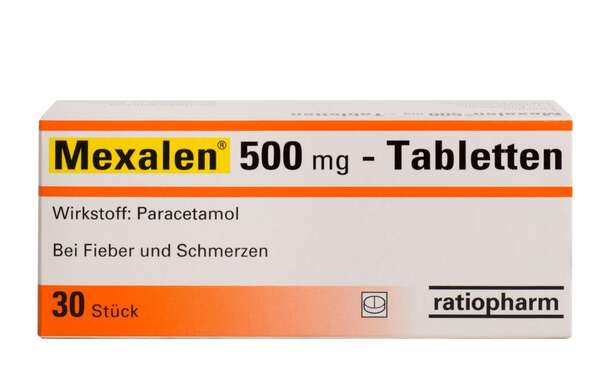 Sie sehen eine Packung Mexalen® 500 mg Tabletten, 30 Stück, Produktbild: 02 Mexalen® 500 mg Tabletten, 30 Stück, A-Nr.: 3909774 - 02