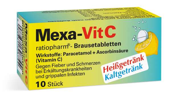 Sie sehen eine Packung Mexa-Vit C ratiopharm®, 10 Stück, Produktbild: 01 Mexa-Vit C ratiopharm®, 10 Stück, A-Nr.: 1308740 - 01