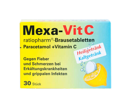 Sie sehen eine Packung Mexa-Vit C ratiopharm®, 30 Stück, Produktbild: 01 Mexa-Vit C ratiopharm®, 30 Stück, A-Nr.: 3763709 - 01