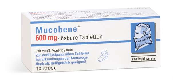 Mucobene® 600 mg lösbare Tabletten, 10 Stück, A-Nr.: 1342470 - 01
