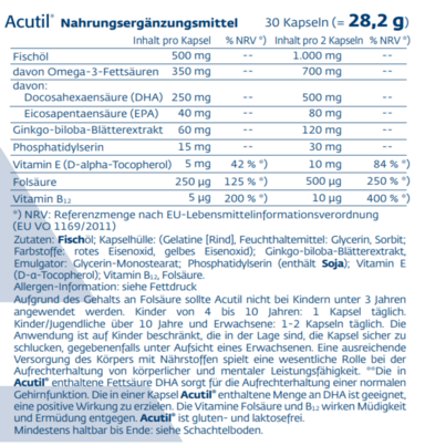 Acutil® Kapseln 30 Stk., 30 Stück, A-Nr.: 3412051 - 02