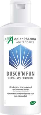 Sie sehen eine Packung Adler Dusch´N Fun Duschgel, 200 Milliliter, Produktbild: 01 Adler Dusch´N Fun Duschgel, 200 Milliliter, A-Nr.: 3032466 - 01