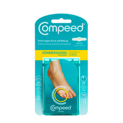 Sie sehen eine Packung COMPEED HUEHNAU HYDRO PFL M, 10 Stück, Produktbild: 01 COMPEED HUEHNAU HYDRO PFL M, 10 Stück, A-Nr.: 1773916 - 01