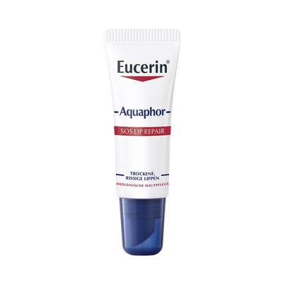 Sie sehen eine Packung Eucerin Aquaphor SOS Lip Repair, 10ml, Produktbild: 01 Eucerin Aquaphor SOS Lip Repair, 10ml, A-Nr.: 5360387 - 01