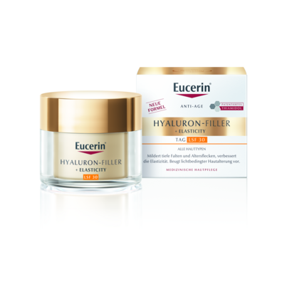 Sie sehen eine Packung EUC HYALURON ELAS TPFL LSF30, 50 Milliliter, Produktbild: 01 EUC HYALURON ELAS TPFL LSF30, 50 Milliliter, A-Nr.: 5304348 - 01