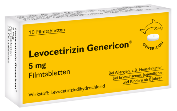 LEVOCETIRIZIN GEN FTBL 5MG, 10 Stück, A-Nr.: 3545800 - 01