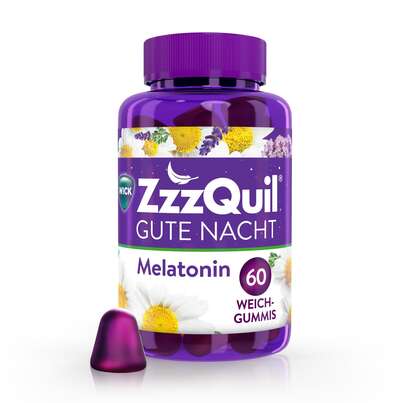 Sie sehen eine Packung WICK ZzzQuil Gute Nacht mit Melatonin Waldfrucht, Produktbild: 01 WICK ZzzQuil Gute Nacht mit Melatonin Waldfrucht, A-Nr.: 5444316 - 01