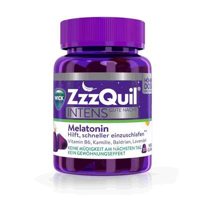 Sie sehen eine Packung Wick ZzzQuil Gute Nacht Intens, Produktbild: 01 Wick ZzzQuil Gute Nacht Intens, A-Nr.: 5756837 - 01