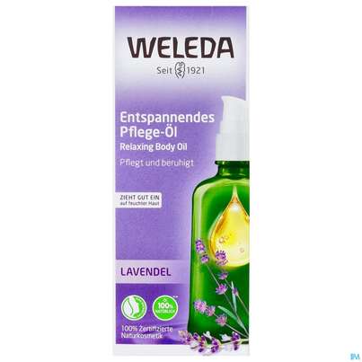 Sie sehen eine Packung Weleda Lavendel -entspannendes Pflege-oel 100ml, Produktbild: 01 Weleda Lavendel -entspannendes Pflege-oel 100ml, A-Nr.: 4583636 - 01