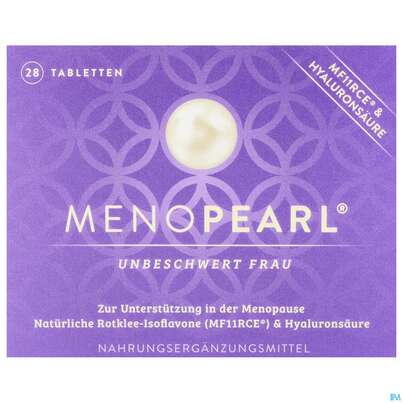 Sie sehen eine Packung MENOPEARL TBL, 28 Stück, Produktbild: 01 MENOPEARL TBL, 28 Stück, A-Nr.: 4586451 - 01