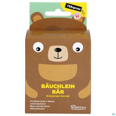 Sie sehen eine Packung Sidroga TEExpress Bäuchlein Bär, 15 Stück, Produktbild: 01 Sidroga TEExpress Bäuchlein Bär, 15 Stück, A-Nr.: 4588958 - 01