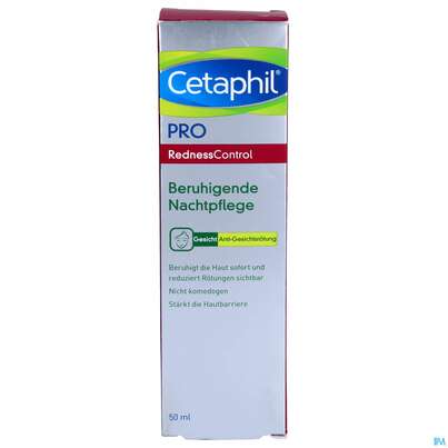 Sie sehen eine Packung Cetaphil Pro RednessControl beruhigende Nachtpflege , 50 Milliliter, Produktbild: 01 Cetaphil Pro RednessControl beruhigende Nachtpflege , 50 Milliliter, A-Nr.: 4731522 - 01