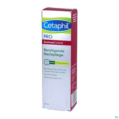 Sie sehen eine Packung Cetaphil Pro RednessControl beruhigende Nachtpflege , 50 Milliliter, Produktbild: 02 Cetaphil Pro RednessControl beruhigende Nachtpflege , 50 Milliliter, A-Nr.: 4731522 - 02