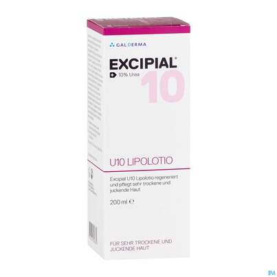 Sie sehen eine Packung Excipial U 10 Lipolotio 10% Urea 200ml, Produktbild: 03 Excipial U 10 Lipolotio 10% Urea 200ml, A-Nr.: 3096934 - 03