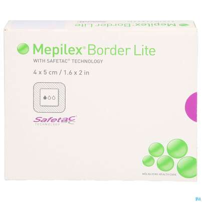 Sie sehen eine Packung Wundverband Mepilex Silikon Border/flex/lite 4x 5cm 10st, Produktbild: 01 Wundverband Mepilex Silikon Border/flex/lite 4x 5cm 10st, A-Nr.: 3067795 - 01