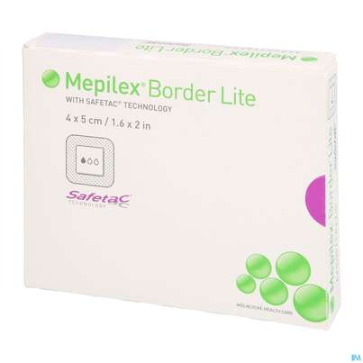 Sie sehen eine Packung Wundverband Mepilex Silikon Border/flex/lite 4x 5cm 10st, Produktbild: 04 Wundverband Mepilex Silikon Border/flex/lite 4x 5cm 10st, A-Nr.: 3067795 - 04