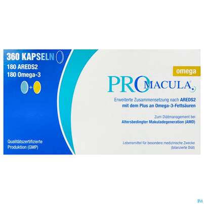 Sie sehen eine Packung PROMACULA KPS OMEGA, 360 Stück, Produktbild: 01 PROMACULA KPS OMEGA, 360 Stück, A-Nr.: 3170843 - 01