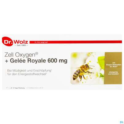 Sie sehen eine Packung Zell Oxygen Dr.wolz Trink/kur +gelee Royale 600mg Nr 60603 14x20 280ml, Produktbild: 02 Zell Oxygen Dr.wolz Trink/kur +gelee Royale 600mg Nr 60603 14x20 280ml, A-Nr.: 3190811 - 02