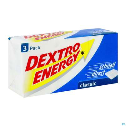 Sie sehen eine Packung DEXTRO ENERGY 3ER WUE NEUTR, 138 Gramm, Produktbild: 02 DEXTRO ENERGY 3ER WUE NEUTR, 138 Gramm, A-Nr.: 3207718 - 02