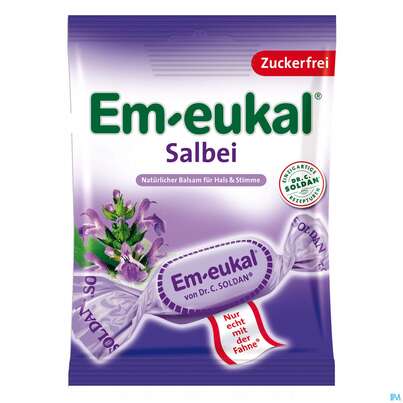 Sie sehen eine Packung EM-EUKAL BONB ZFR SALBEI, 75 Gramm, Produktbild: 01 EM-EUKAL BONB ZFR SALBEI, 75 Gramm, A-Nr.: 3265319 - 01
