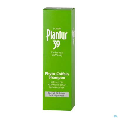 Sie sehen eine Packung Plantur 39 Coffein-Shampoo für feines, brüchiges Haar, 250 Milliliter, Produktbild: 02 Plantur 39 Coffein-Shampoo für feines, brüchiges Haar, 250 Milliliter, A-Nr.: 3275967 - 02